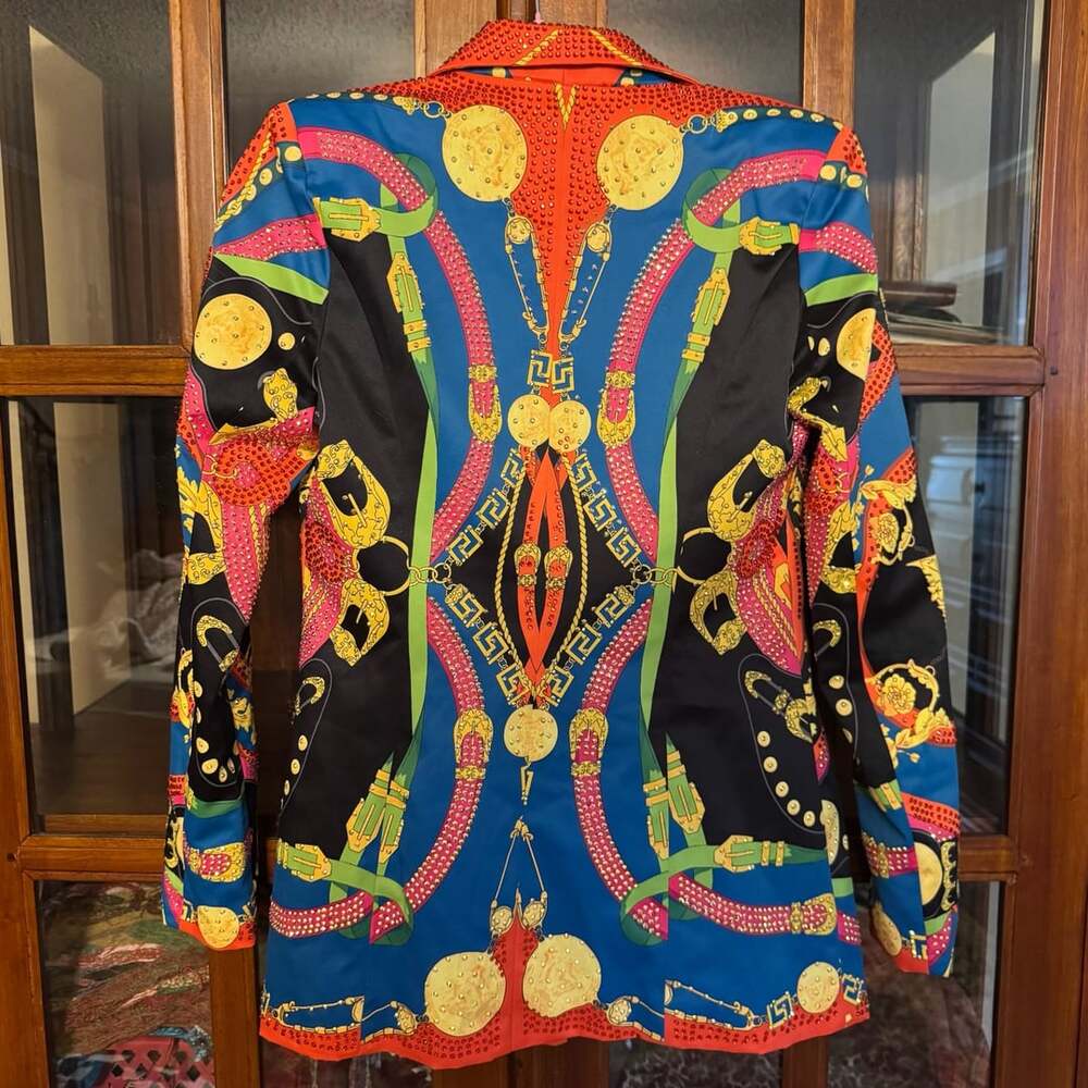 BANJUL Rhinestone Baroque Blazer Women M NWT $395 Boutique Statement Jacket